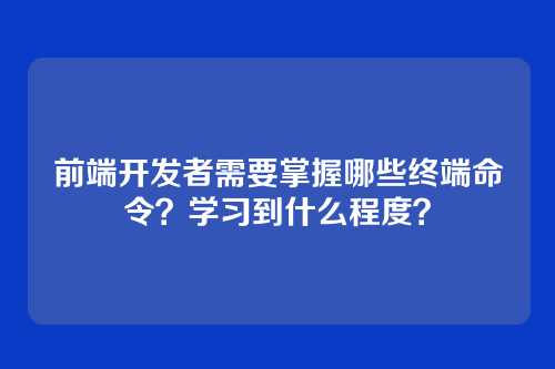 前端开发者需要掌握哪些终端命令？学习到什么程度？