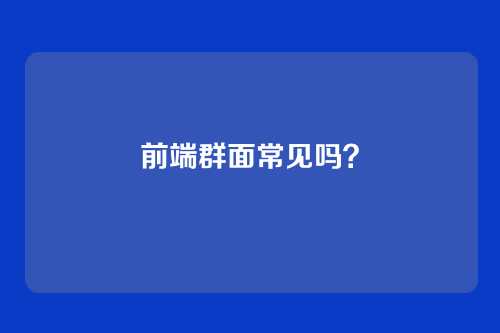 前端群面常见吗？