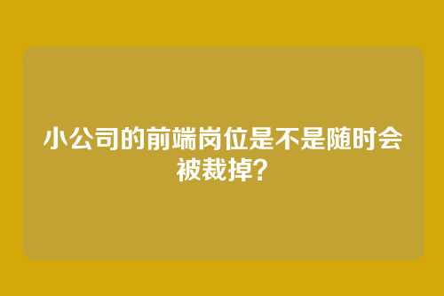 小公司的前端岗位是不是随时会被裁掉？