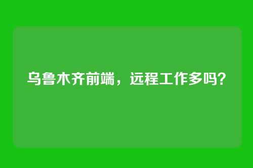 乌鲁木齐前端，远程工作多吗？