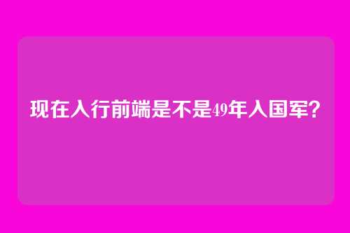 现在入行前端是不是49年入国军？