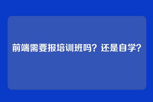 前端需要报培训班吗？还是自学？