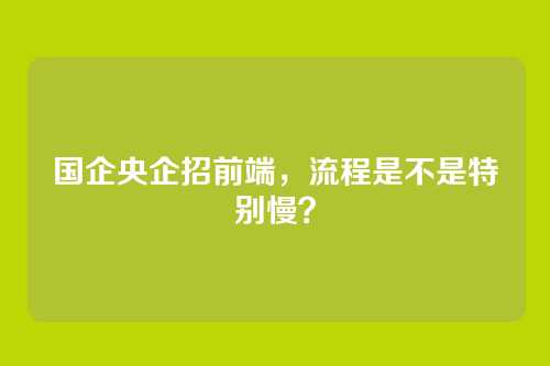 国企央企招前端，流程是不是特别慢？