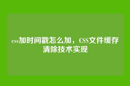 css加时间戳怎么加，CSS文件缓存清除技术实现