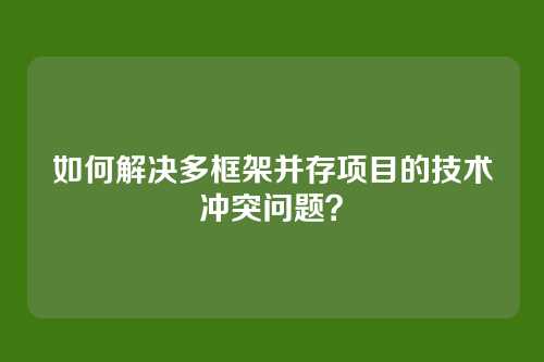 如何解决多框架并存项目的技术冲突问题？
