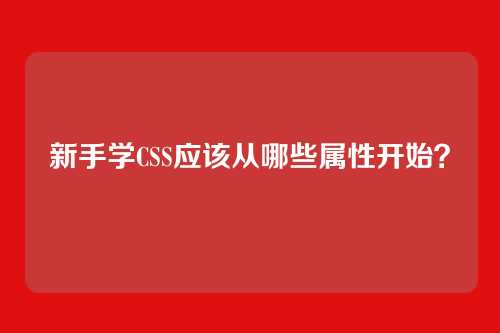 新手学CSS应该从哪些属性开始？